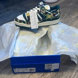 Adidas forum low 84 bape green camo size 8 1/2 men’s.
